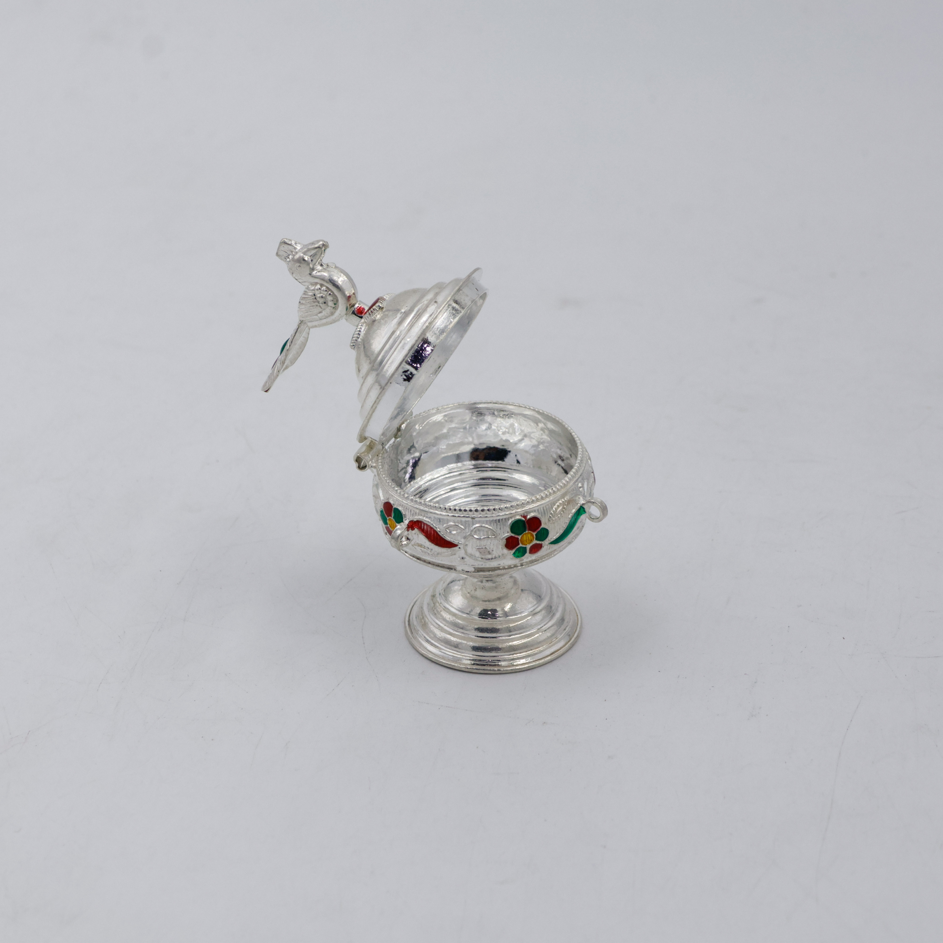 New Akshaya Jewellers - Silver Kum Kum Dabbi